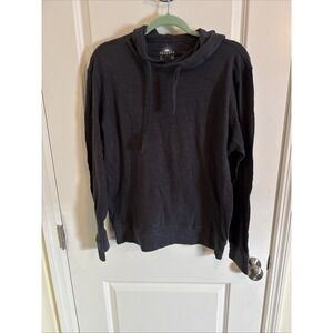 Faherty Sunwashed Slub Hoodie Men's Charcoal Gray Organic Cotton Large